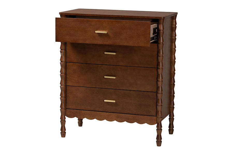 Danette Bobbin Wood 4-Drawer Chest