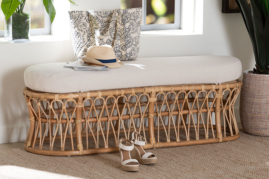 Bali & Pari Adelpha Rattan Accent Bench