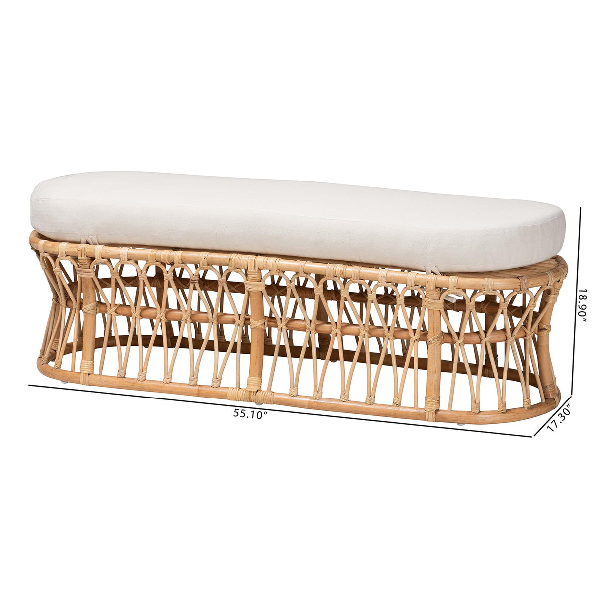 Bali & Pari Adelpha Rattan Accent Bench