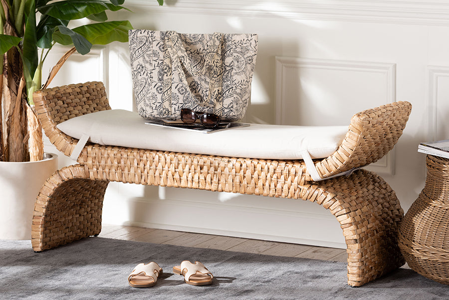 Bali & Pari Agave Woven Seagrass Bench