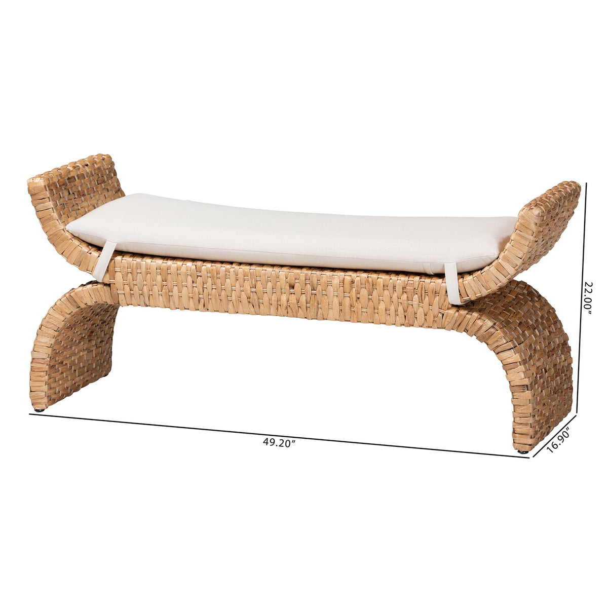 Bali & Pari Agave Woven Seagrass Bench