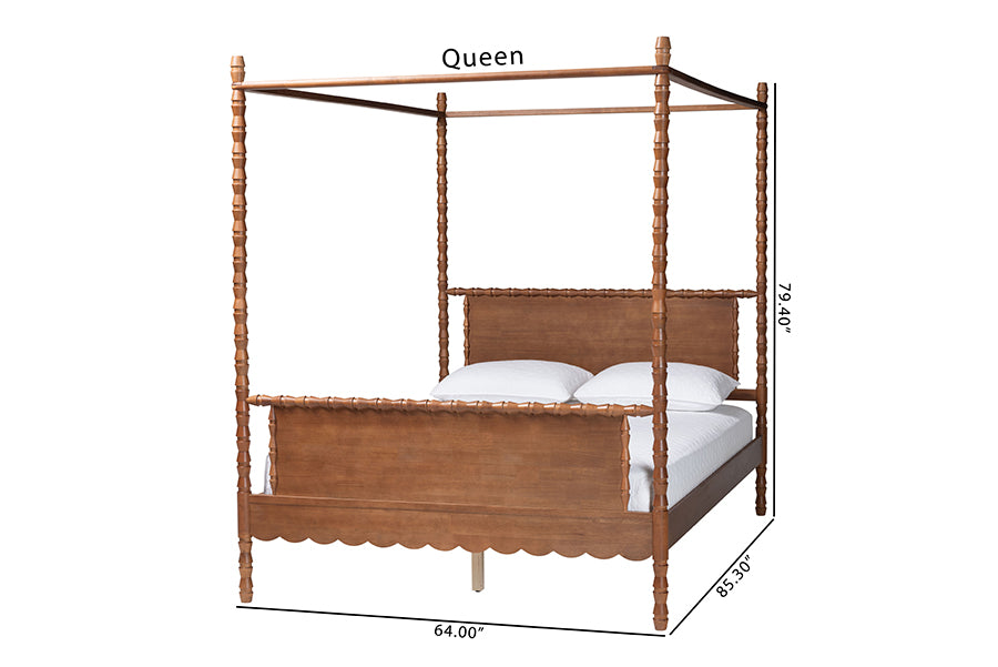Danette Bobbin Wood Canopy Bed