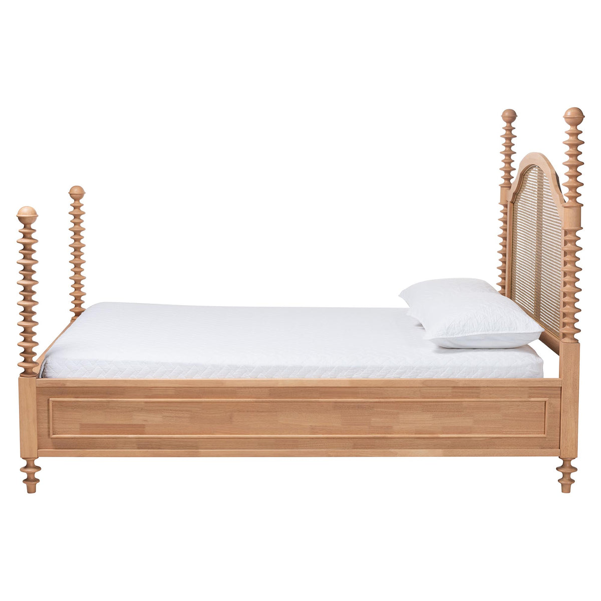 Neviah Four Poster Bed with Woven Rattan