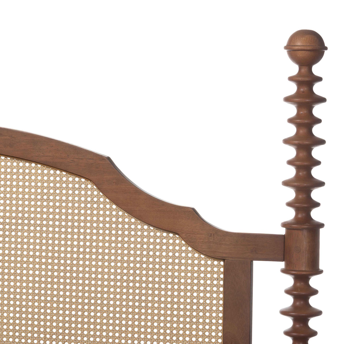 Neviah Four Poster Bed with Woven Rattan