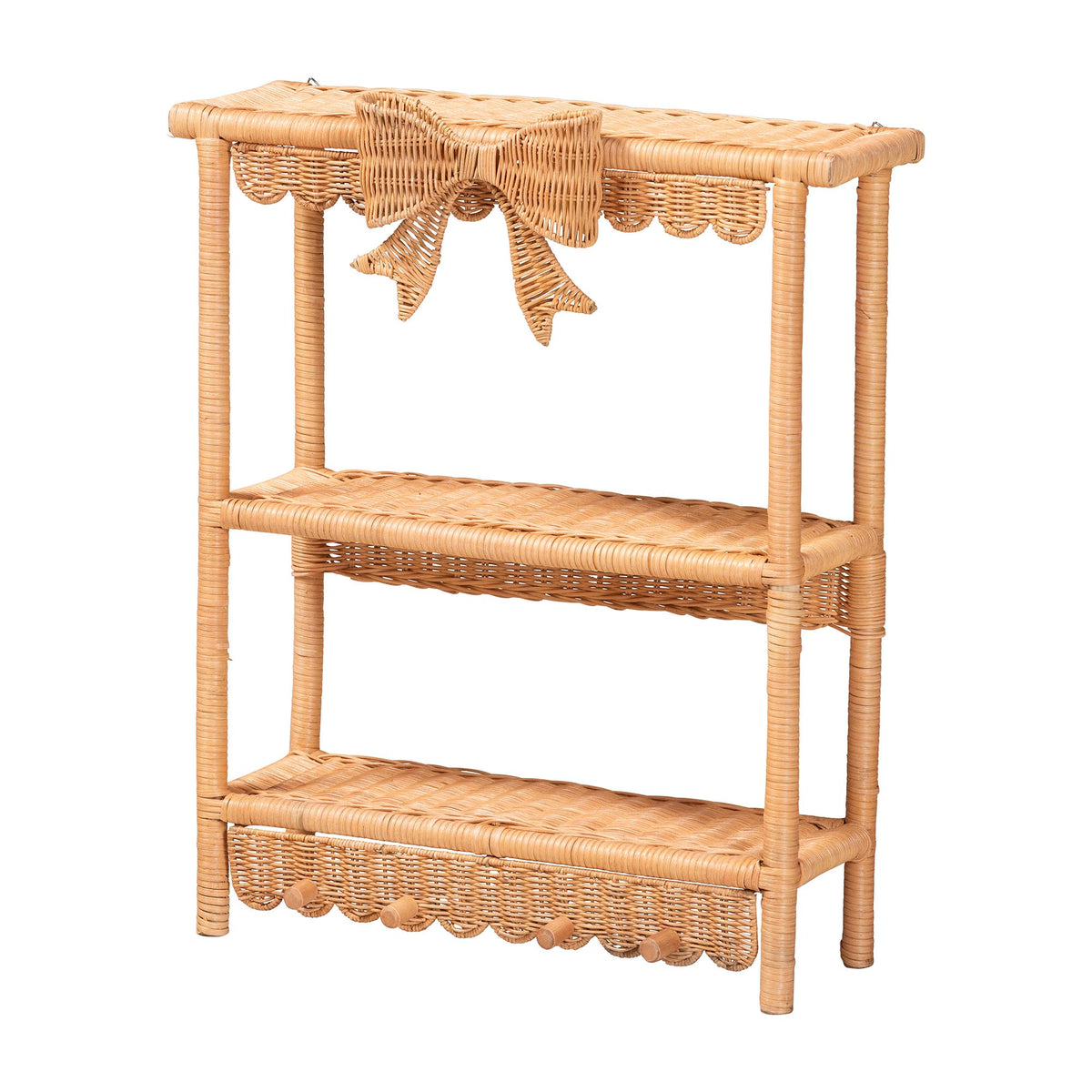 Bali & Pari Creusa Rattan 2-Tier Wall Shelf