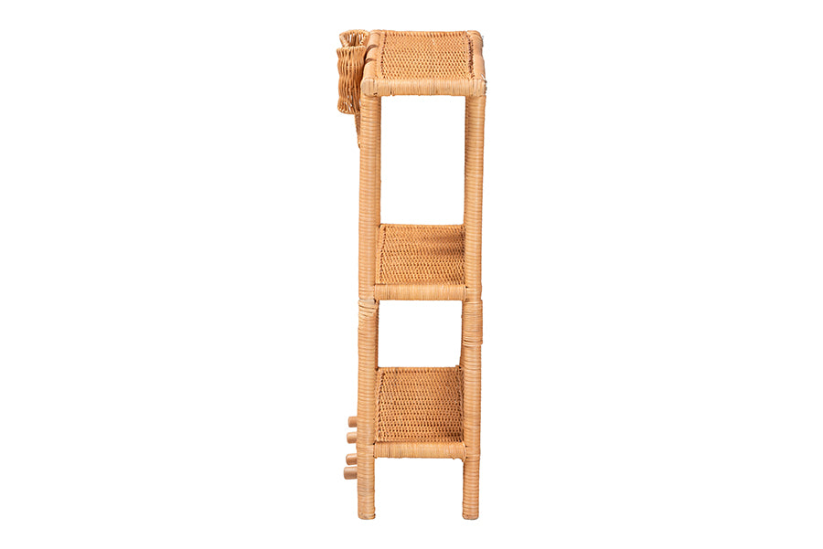 Bali & Pari Creusa Rattan 2-Tier Wall Shelf