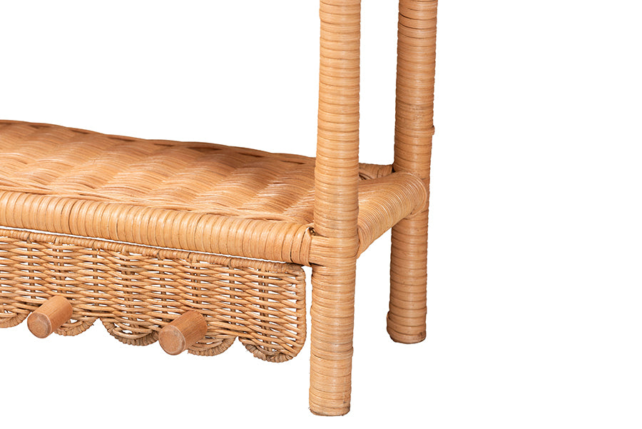 Bali & Pari Creusa Rattan 2-Tier Wall Shelf