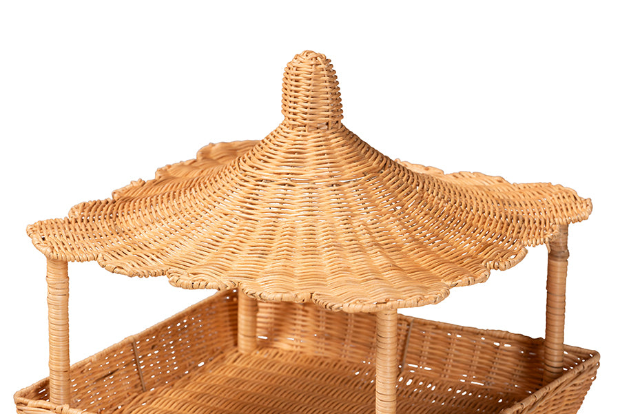 Bali & Pari Asante Rattan 3-Tier Display Shelf