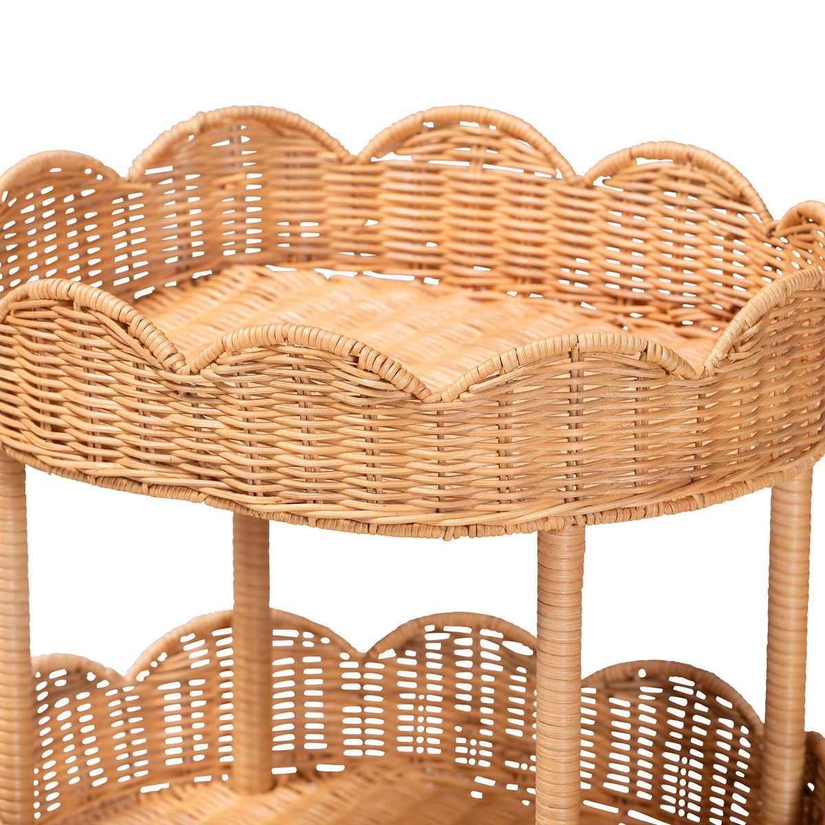 Bali & Pari Bulana Rattan 3-Tier Rolling Storage Cart