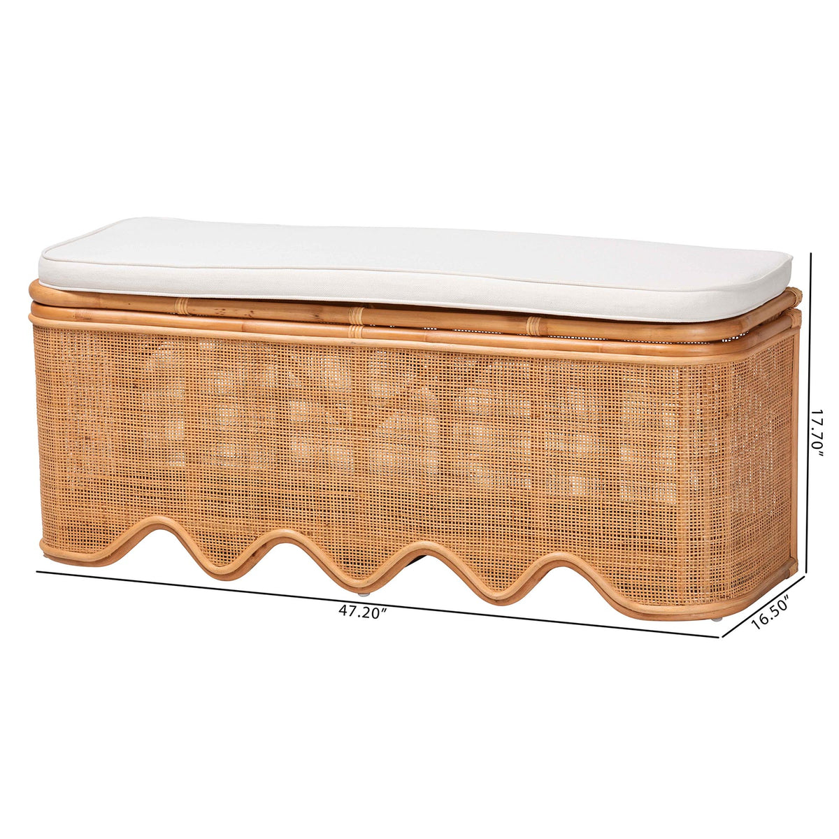 Bali & Pari Rivka Rattan Storage Bench