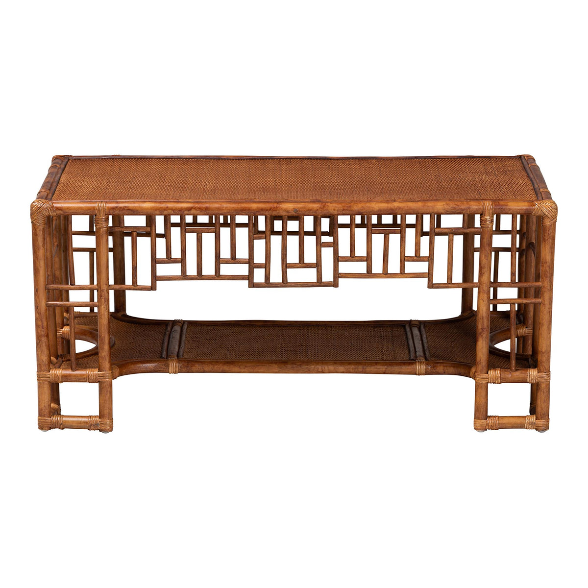 Bali & Pari Tahlia Marbled Tortoise Rattan Coffee Table