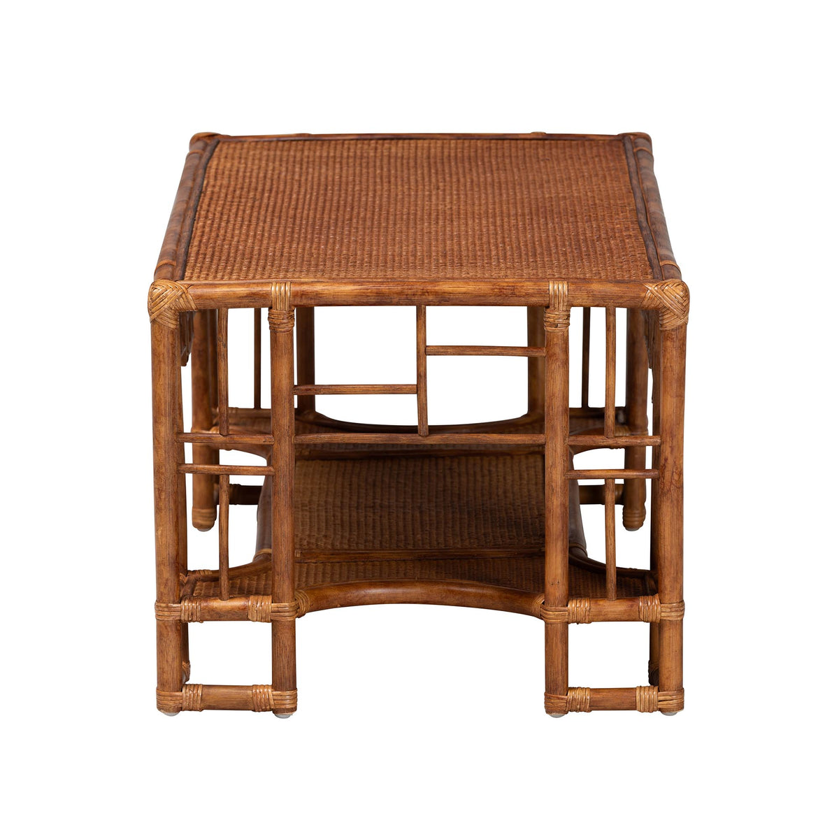Bali & Pari Tahlia Marbled Tortoise Rattan Coffee Table
