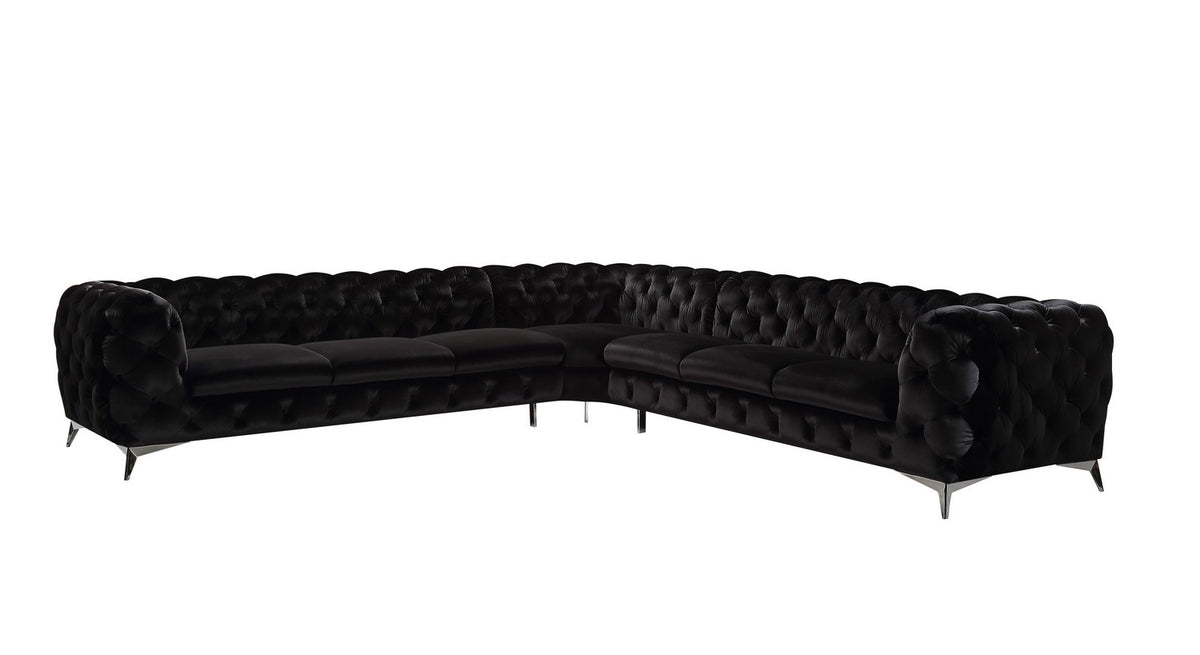 Delilah - Glam Fabric Sectional Sofa
