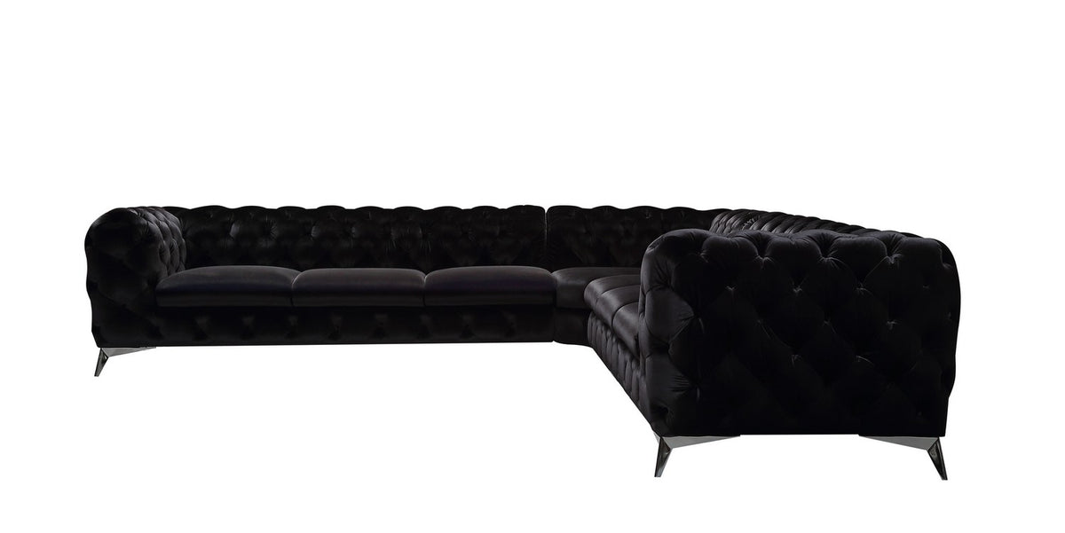 Delilah - Glam Fabric Sectional Sofa
