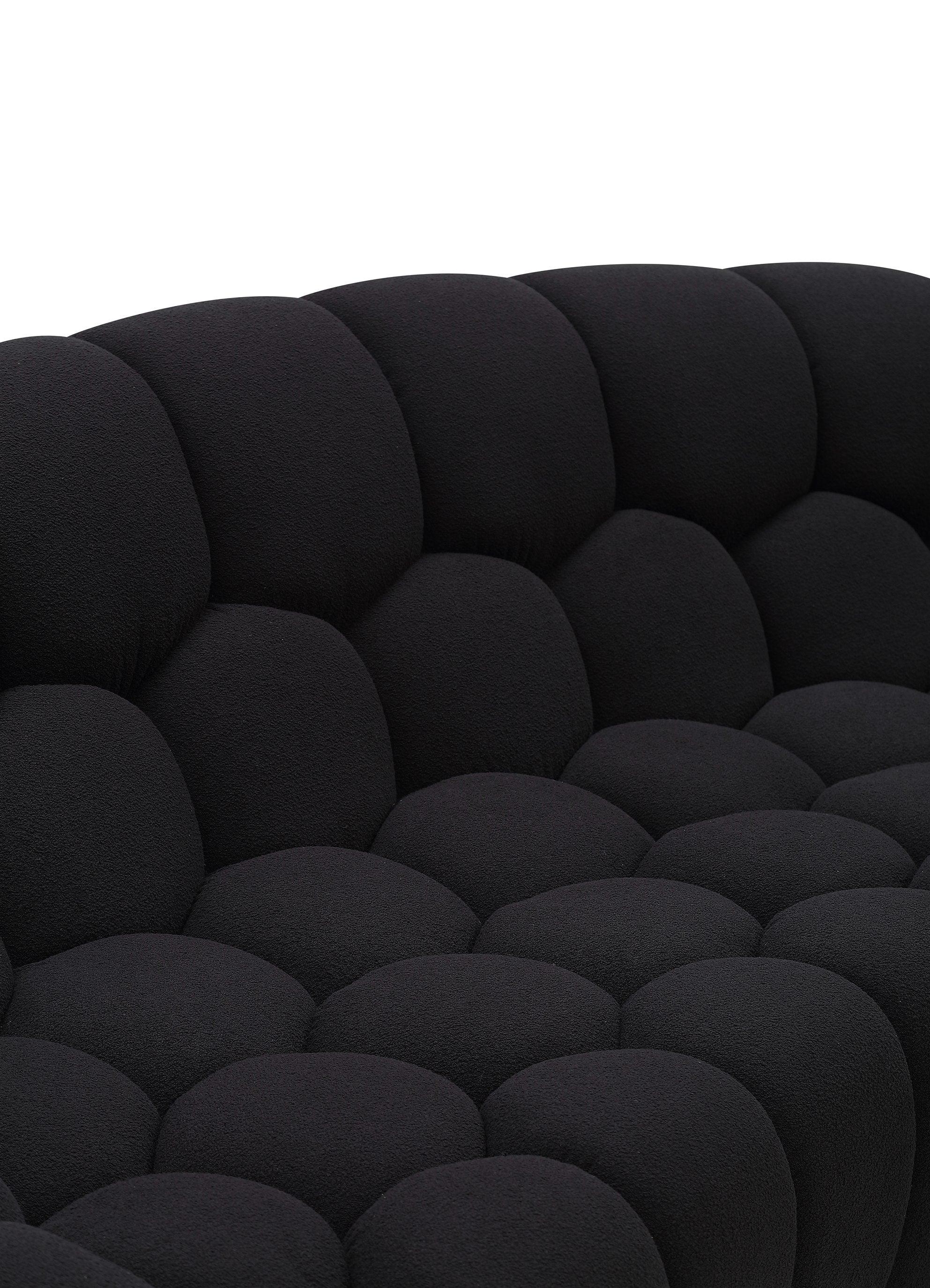 Yolonda Modern Curved Fabric Loveseat