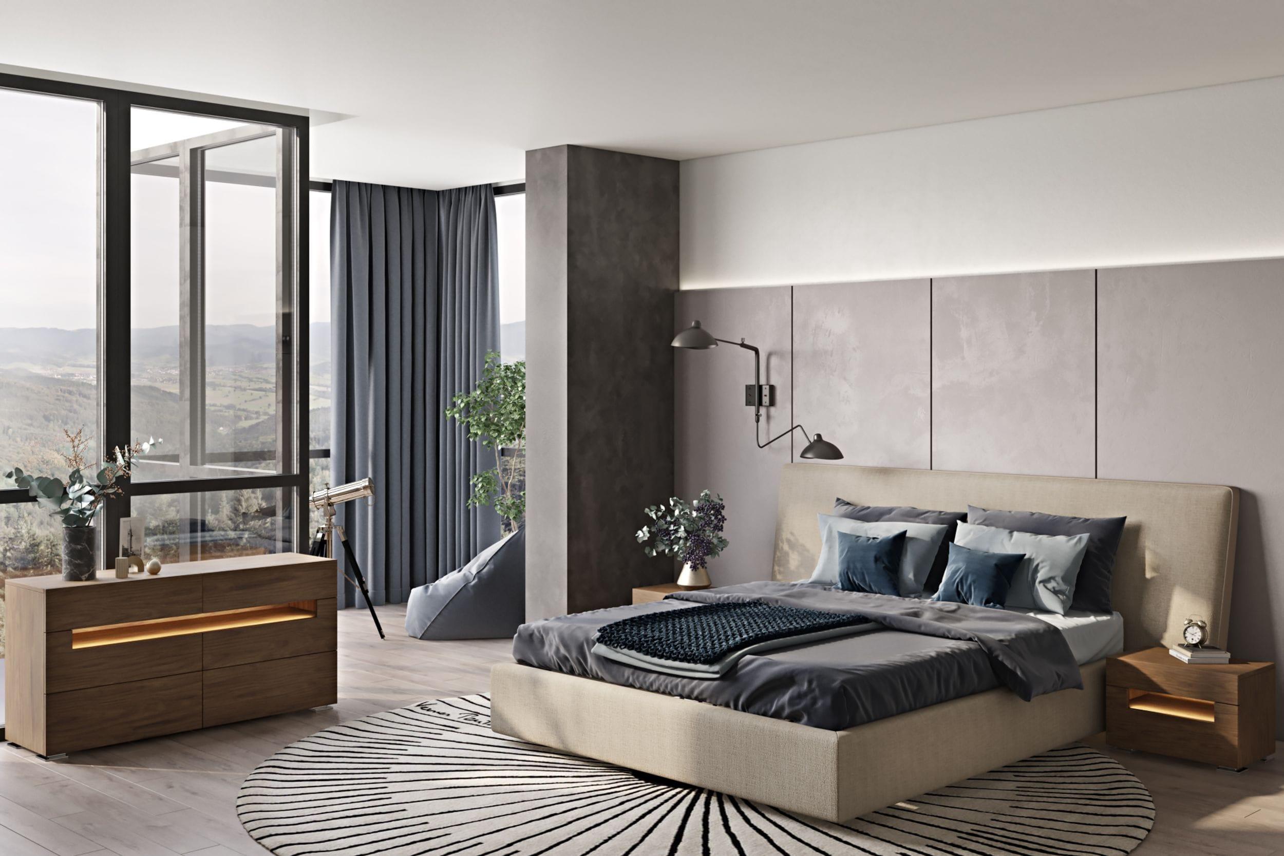 Brittany Modern Fabric Bed
