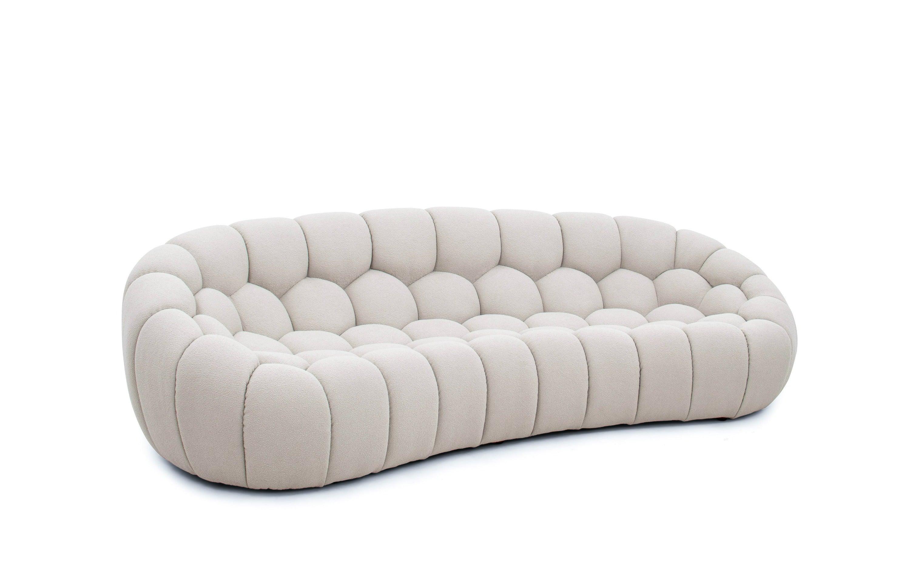 Yolonda Modern Curved Fabric Sofa