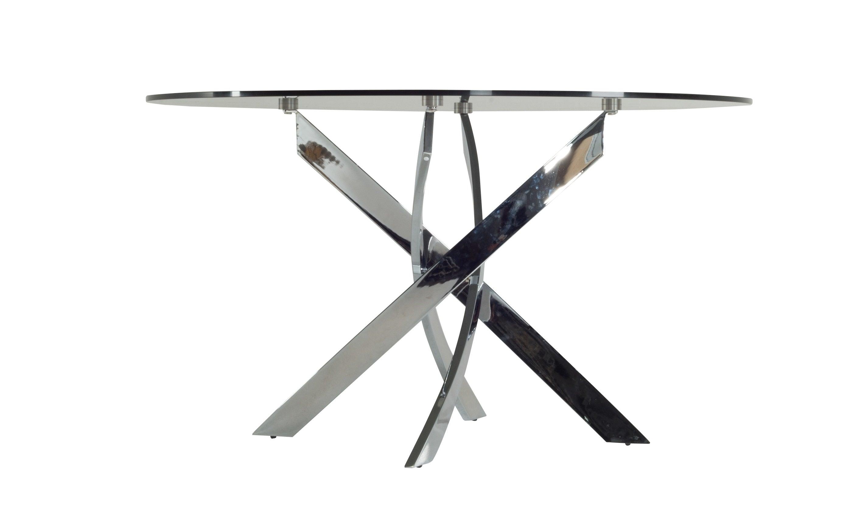 Pyrite Modern Round Glass Dining Table