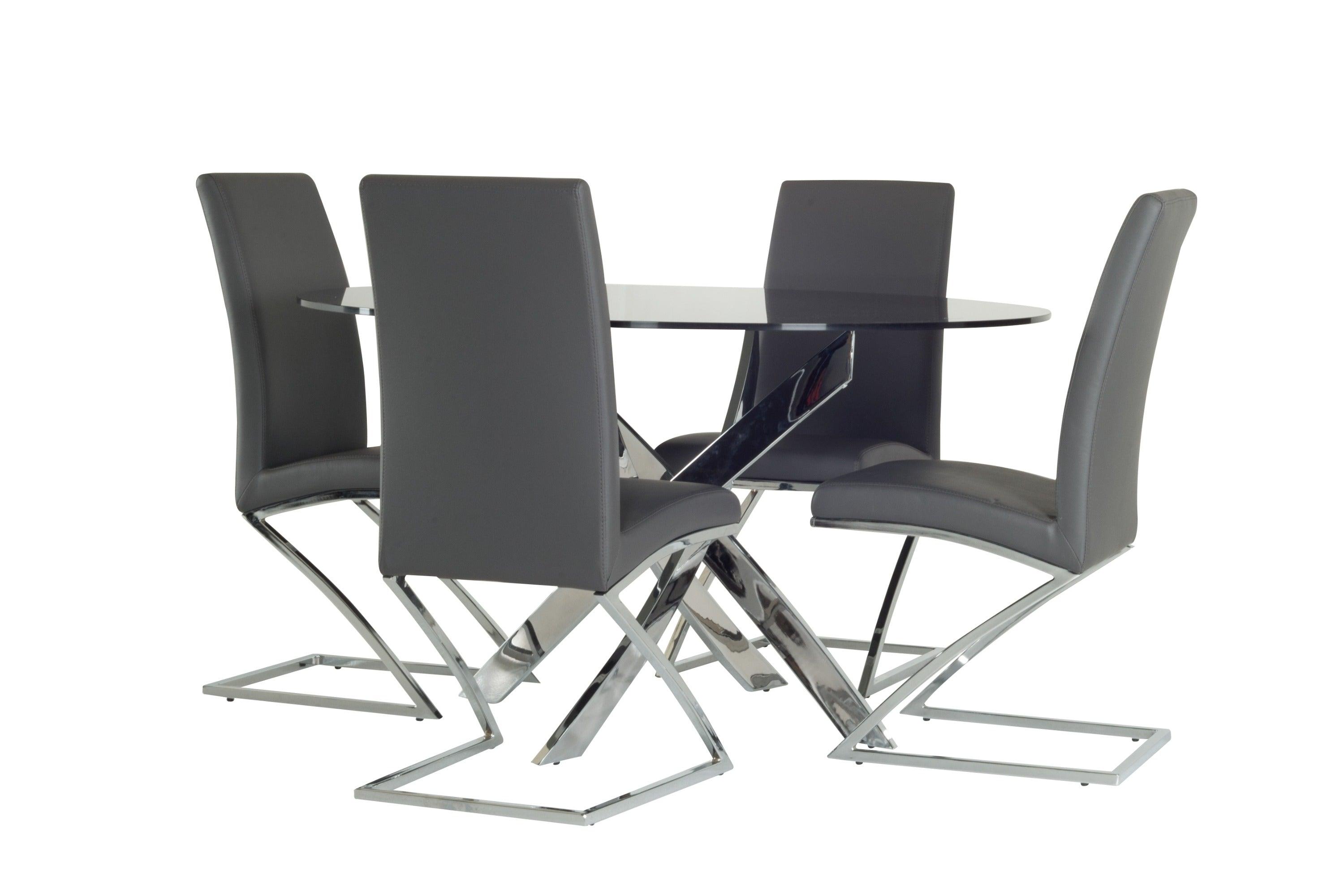 Pyrite Modern Round Glass Dining Table