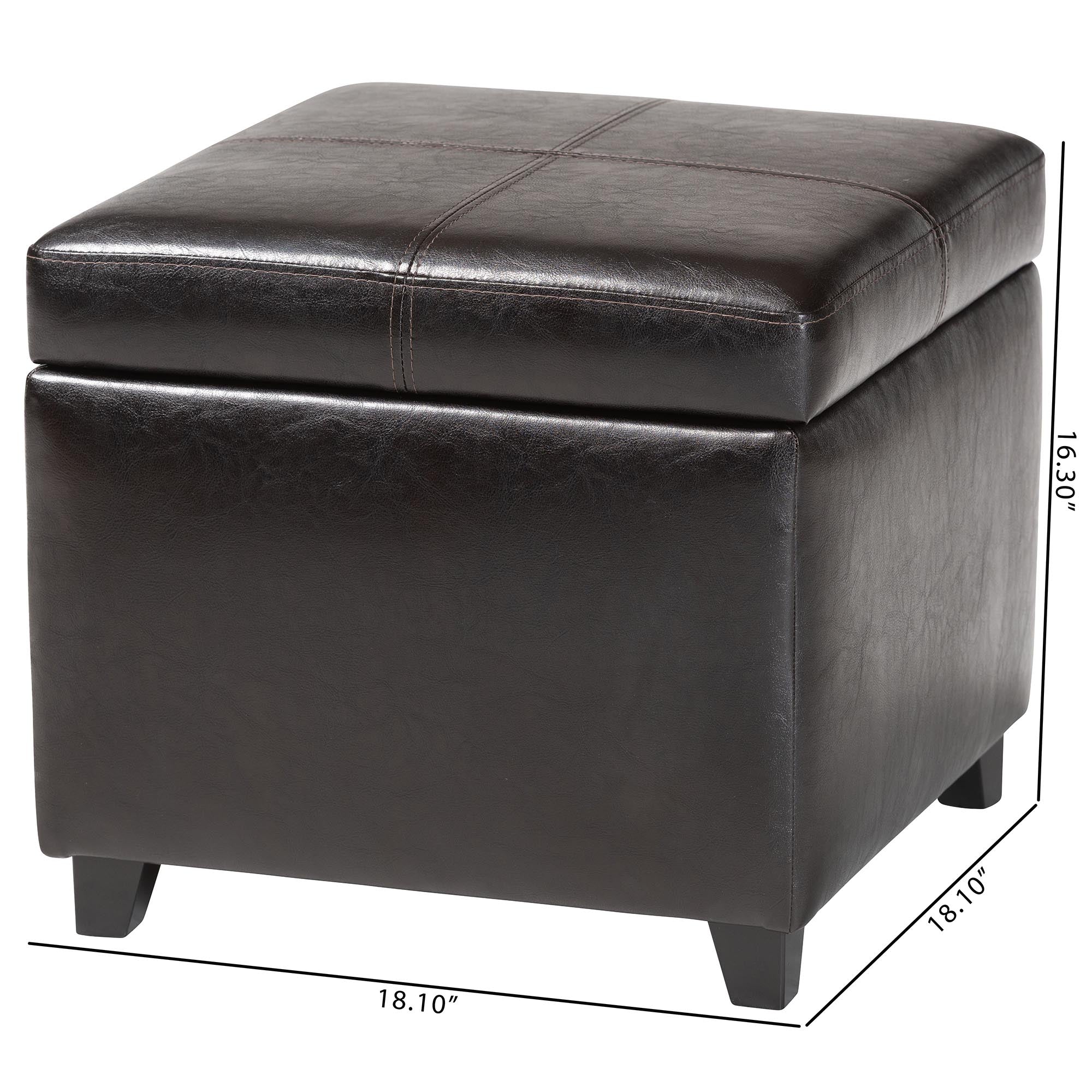 Leather Storage Cube Ottoman