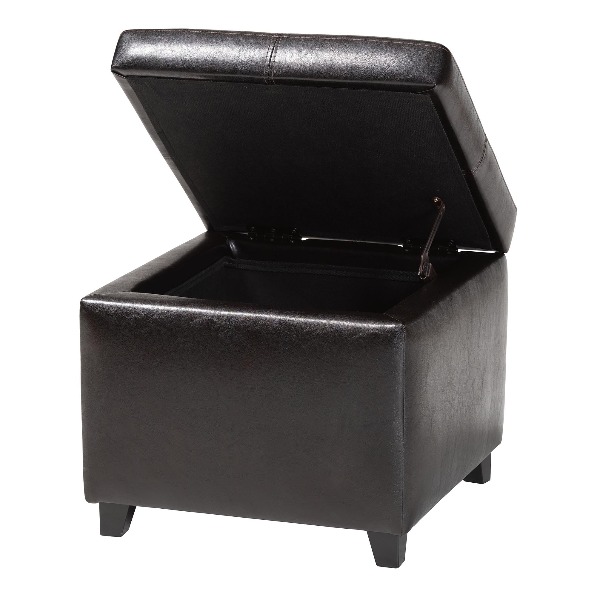 Leather Storage Cube Ottoman