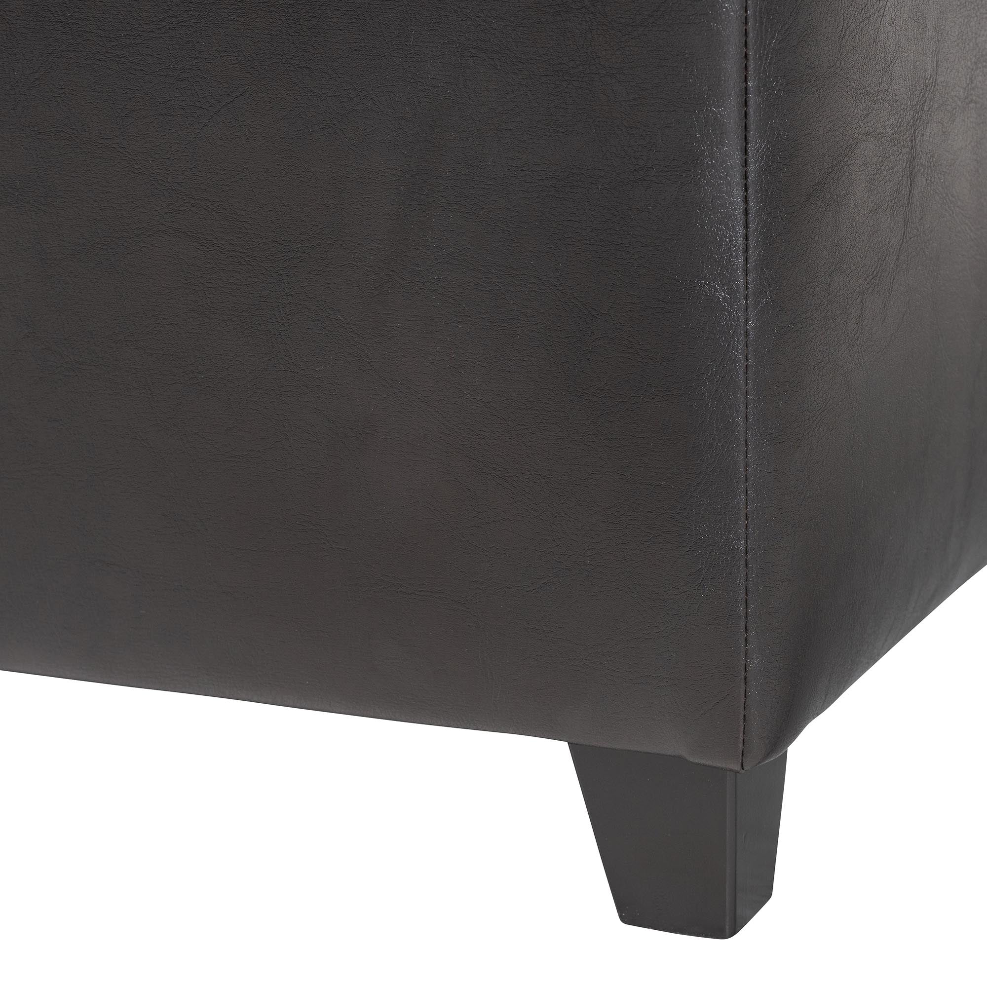 Leather Storage Cube Ottoman