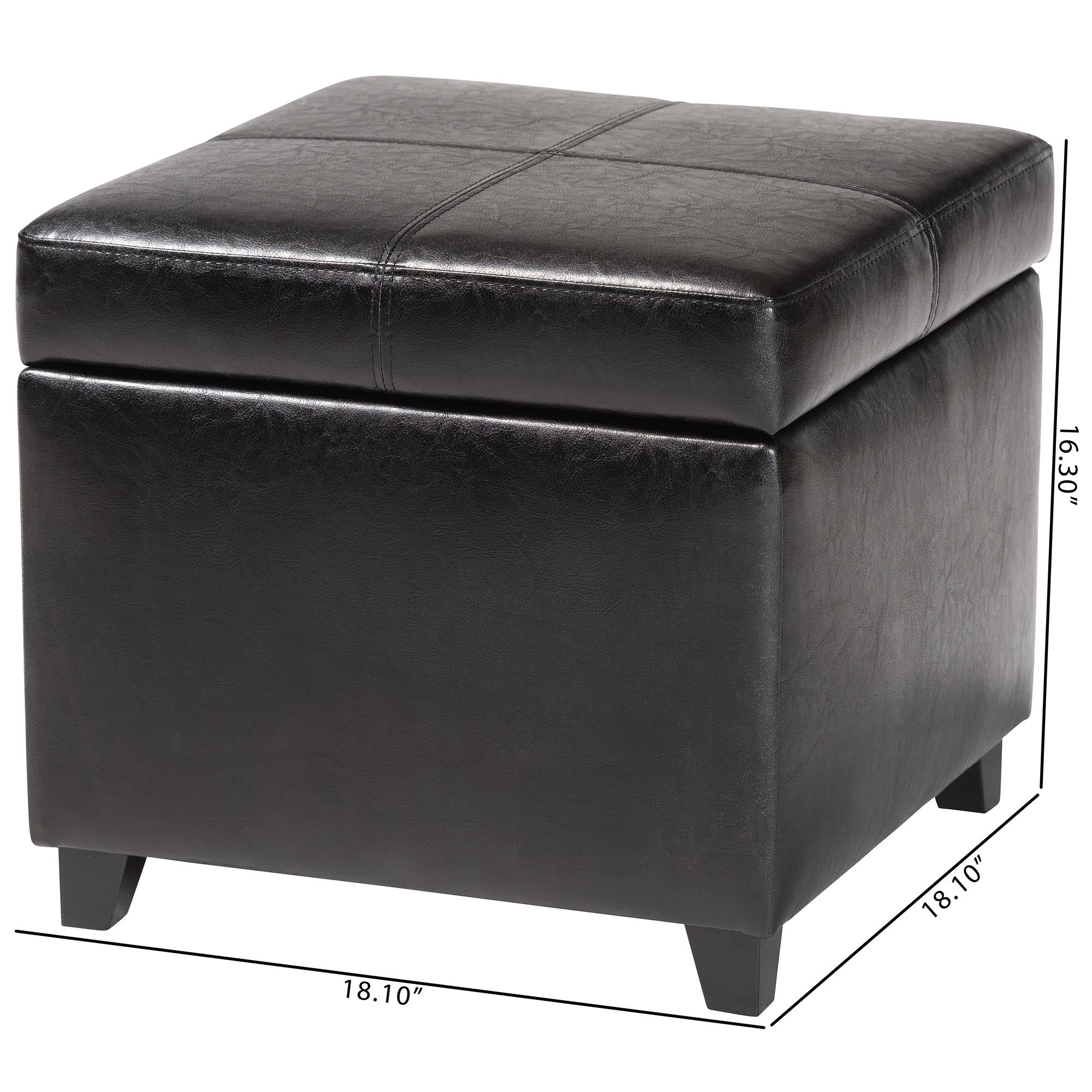 Leather Storage Cube Ottoman
