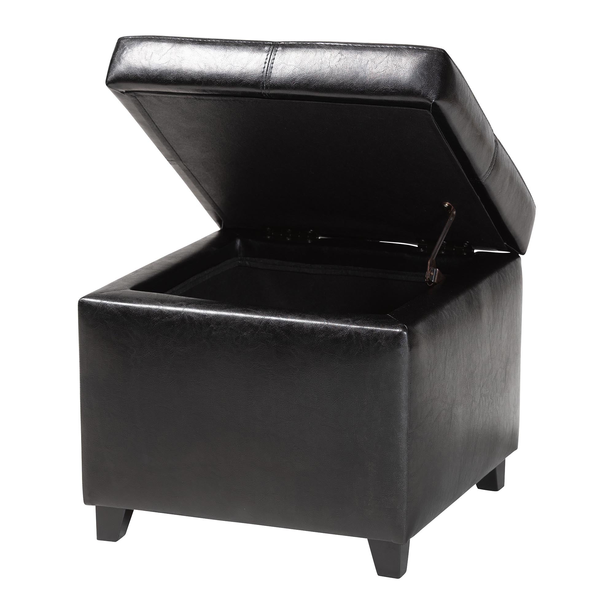 Leather Storage Cube Ottoman