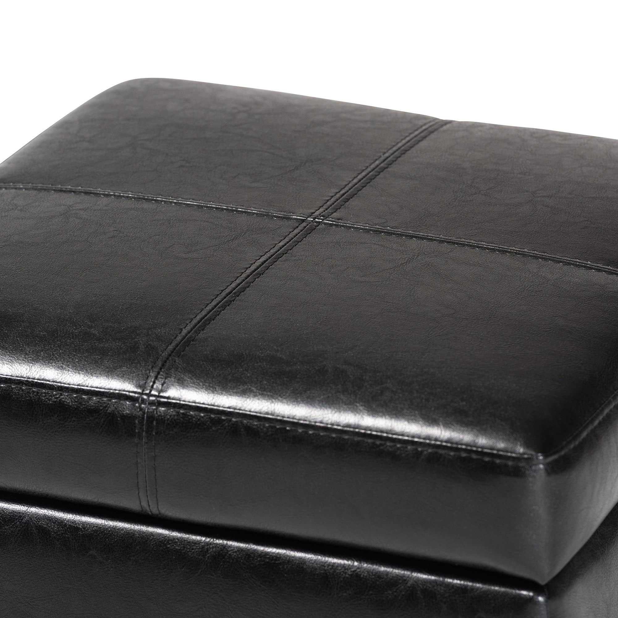 Leather Storage Cube Ottoman