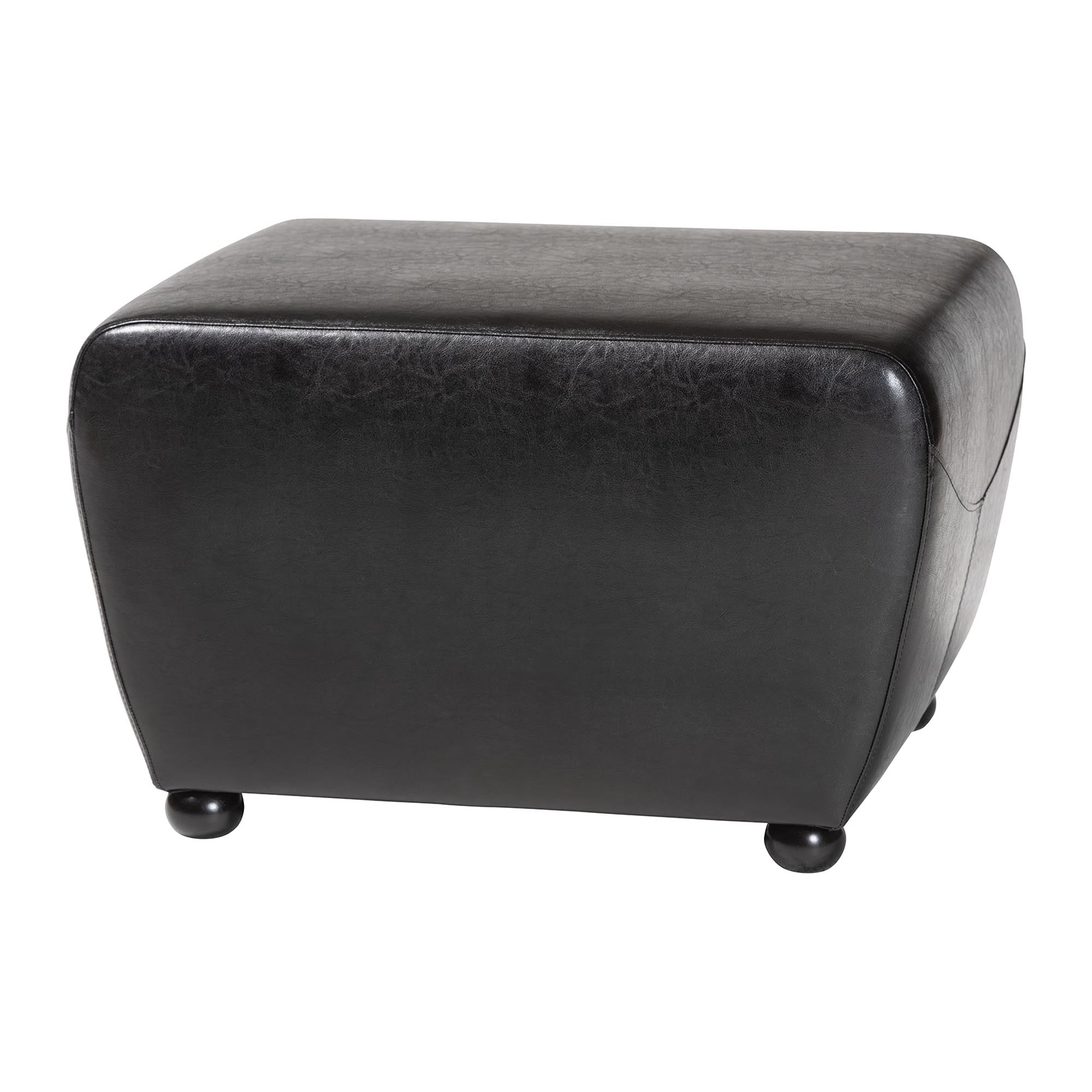 Faux Leather Ottoman