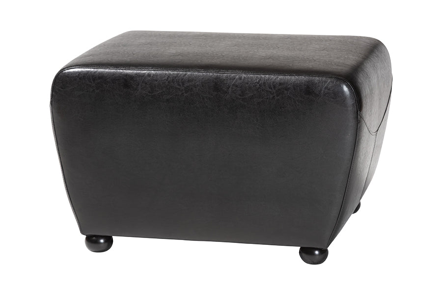 Faux Leather Ottoman