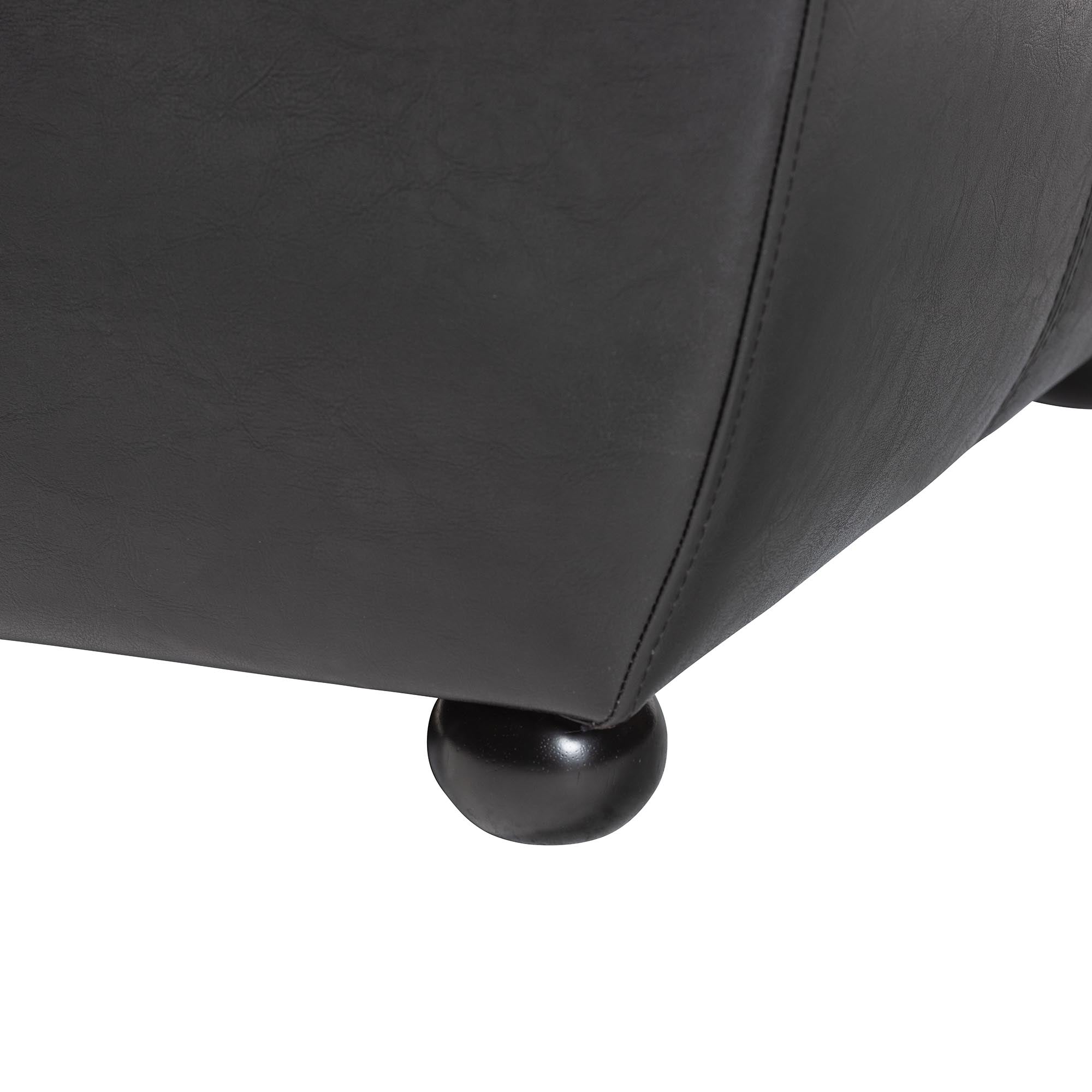 Faux Leather Ottoman