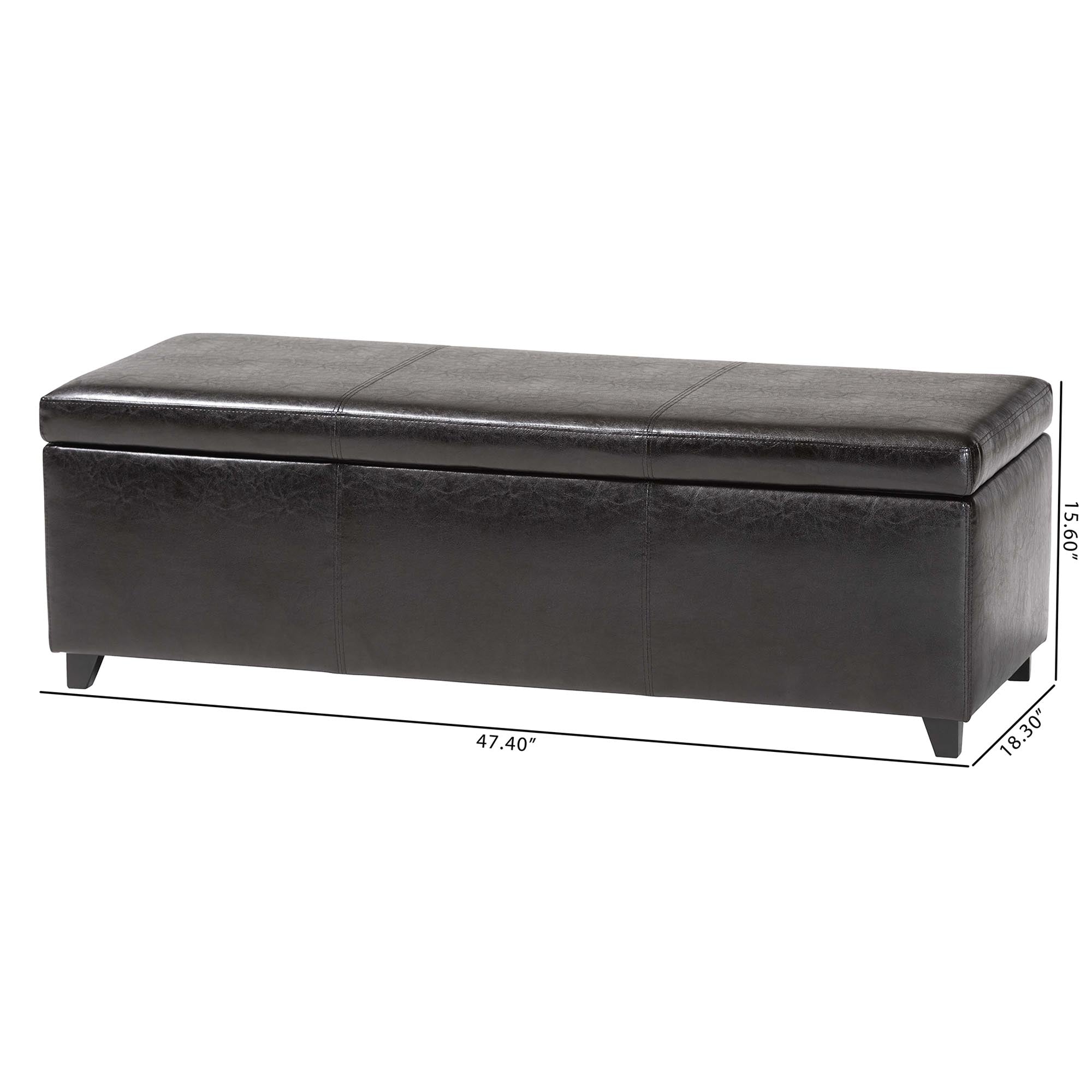 Faux Leather Storage Bench