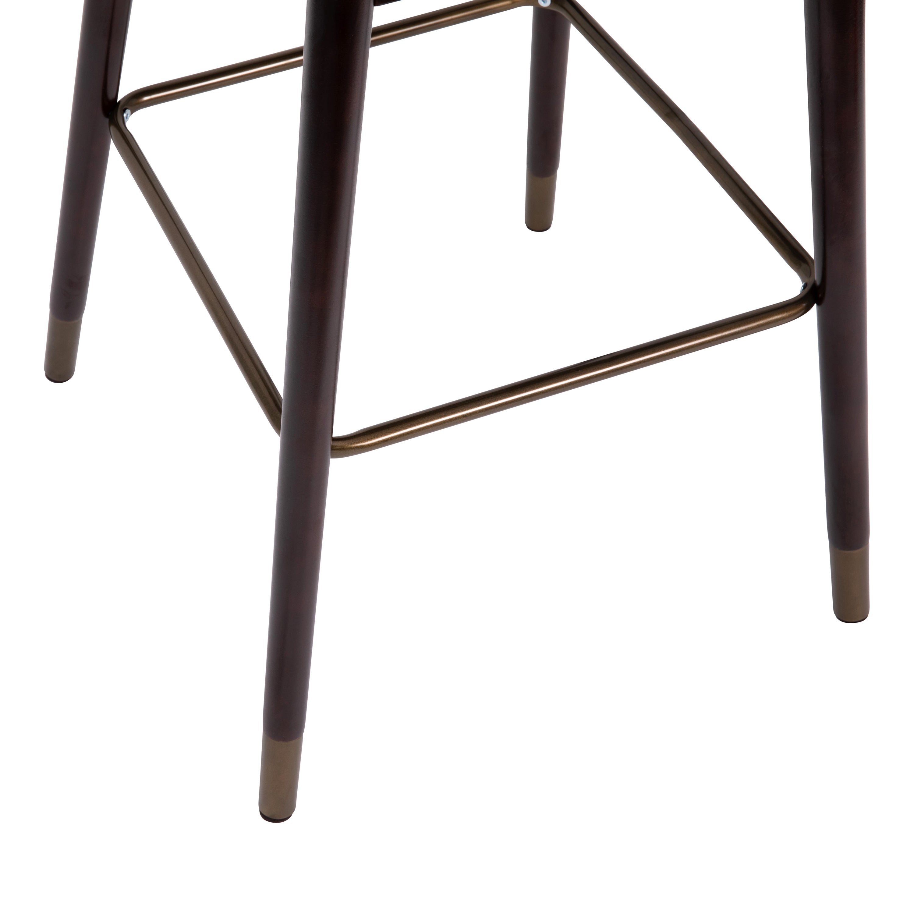 Margo Mid-Back Modern Barstool with Beechwood Legs and Curved Back - Set of 2