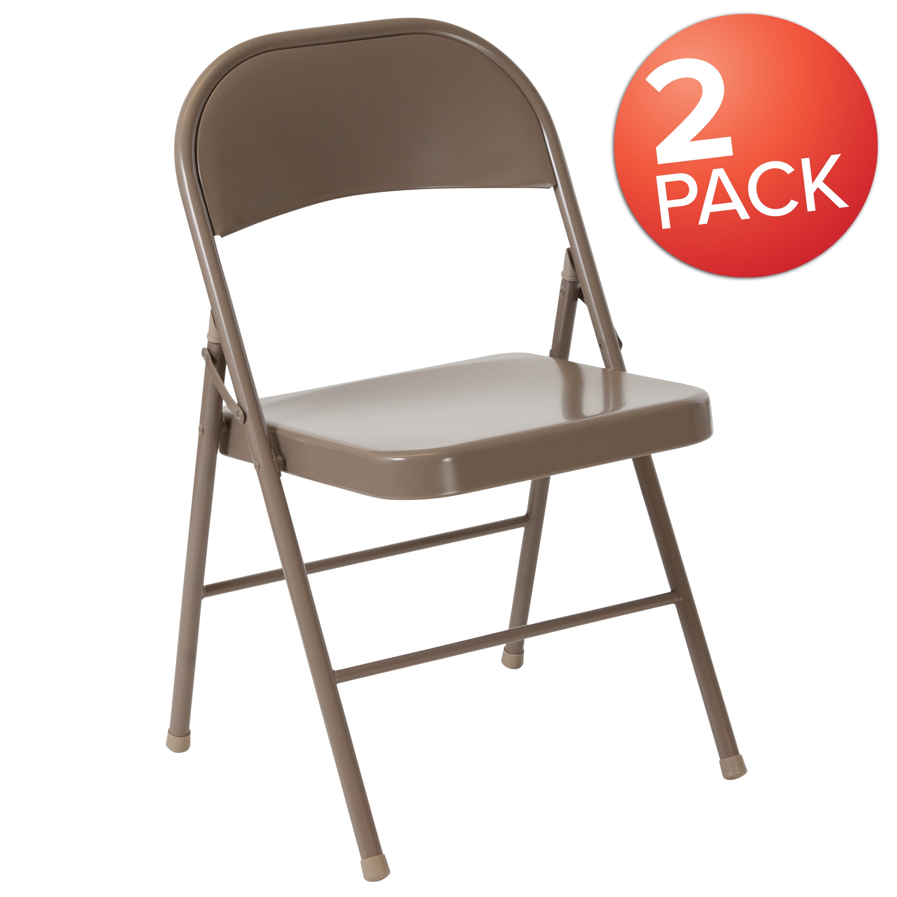2 Pack HERCULES Series Double Braced Metal Folding Chair-Metal Folding Chair-Flash Furniture-Wall2Wall Furnishings