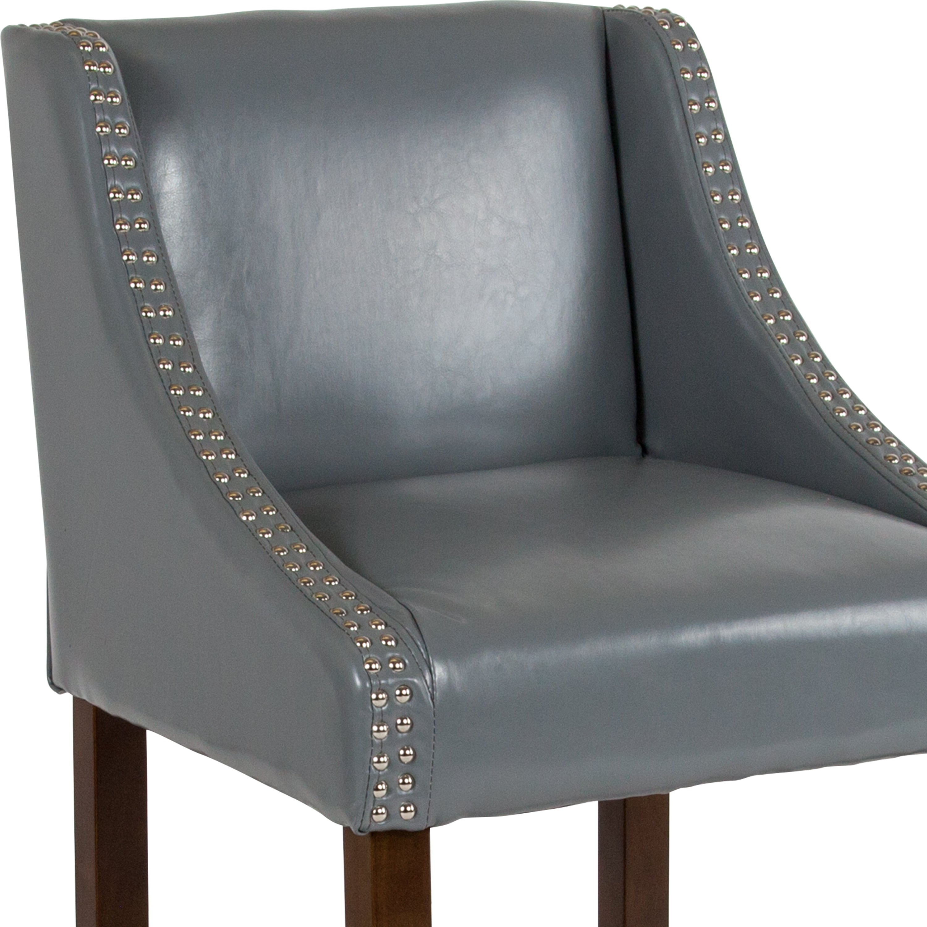 Carmel Series 24" High Transitional Wood Counter Height Stool with Accent Nail Trim, Set of 2