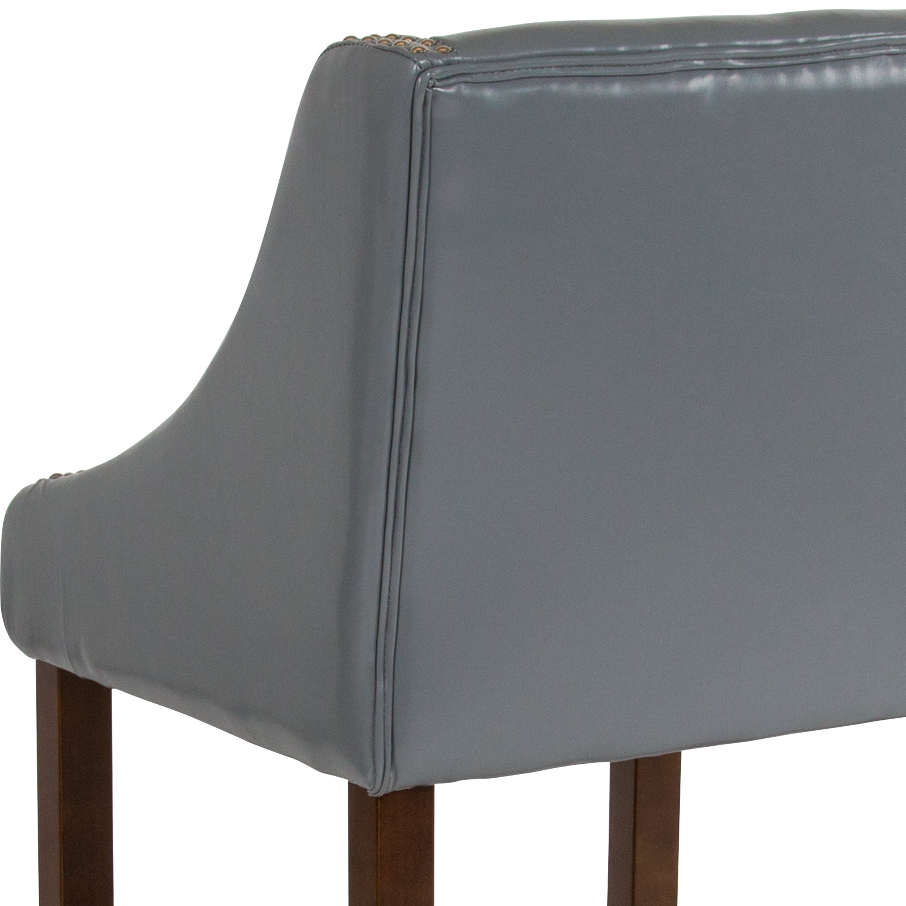 Carmel Series 24" High Transitional Wood Counter Height Stool with Accent Nail Trim, Set of 2