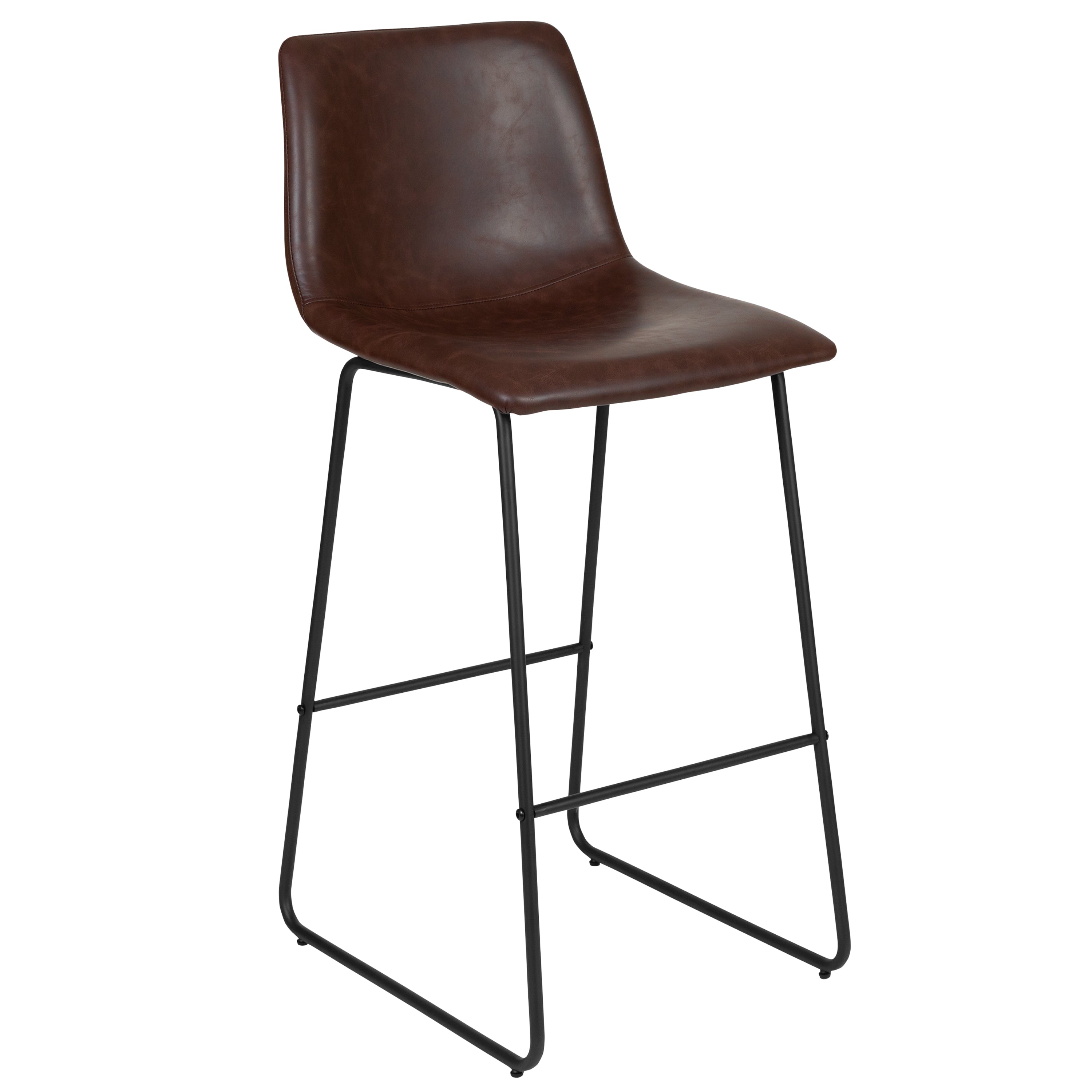 30 Inch LeatherSoft Bar Height Barstools, Set of 2