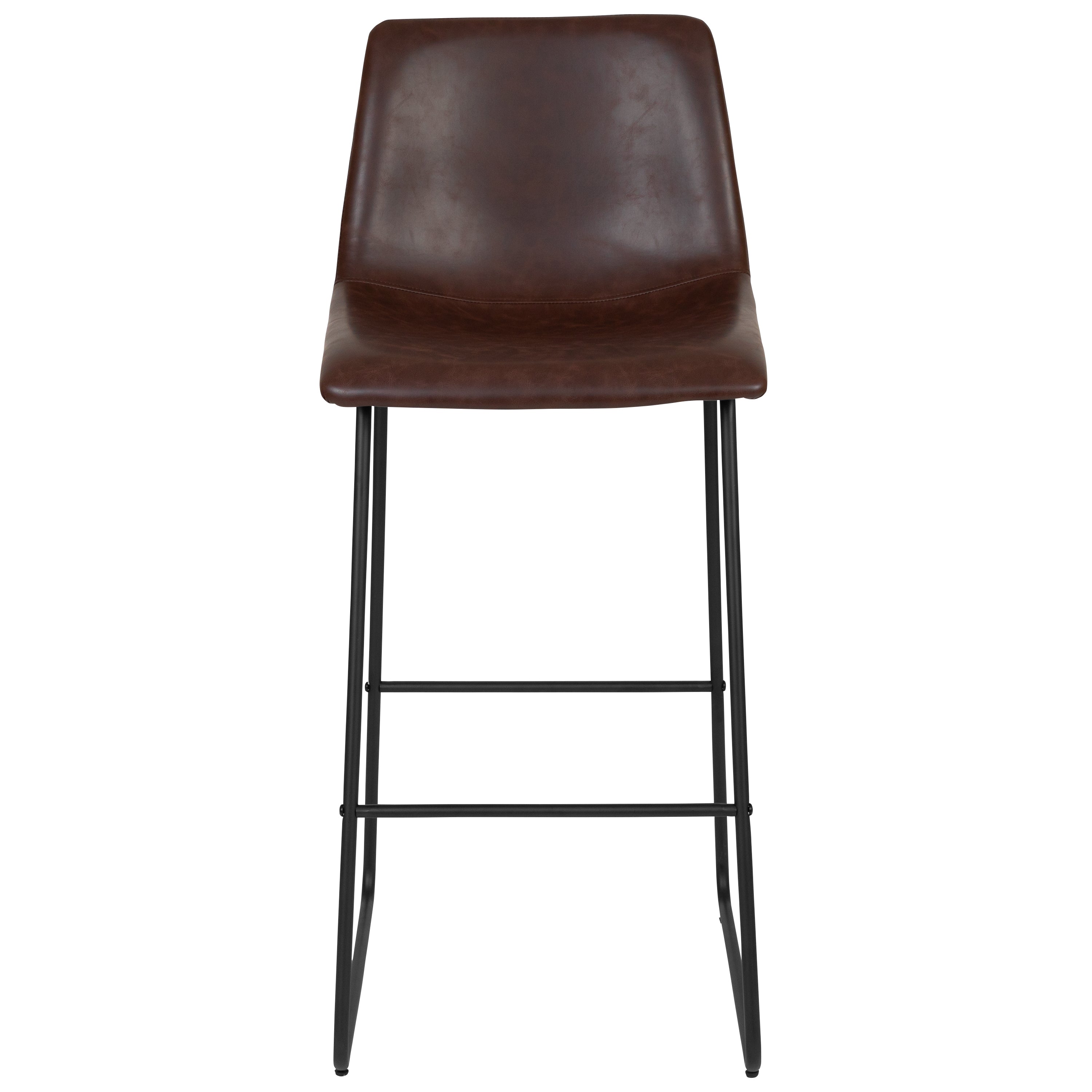 30 Inch LeatherSoft Bar Height Barstools, Set of 2