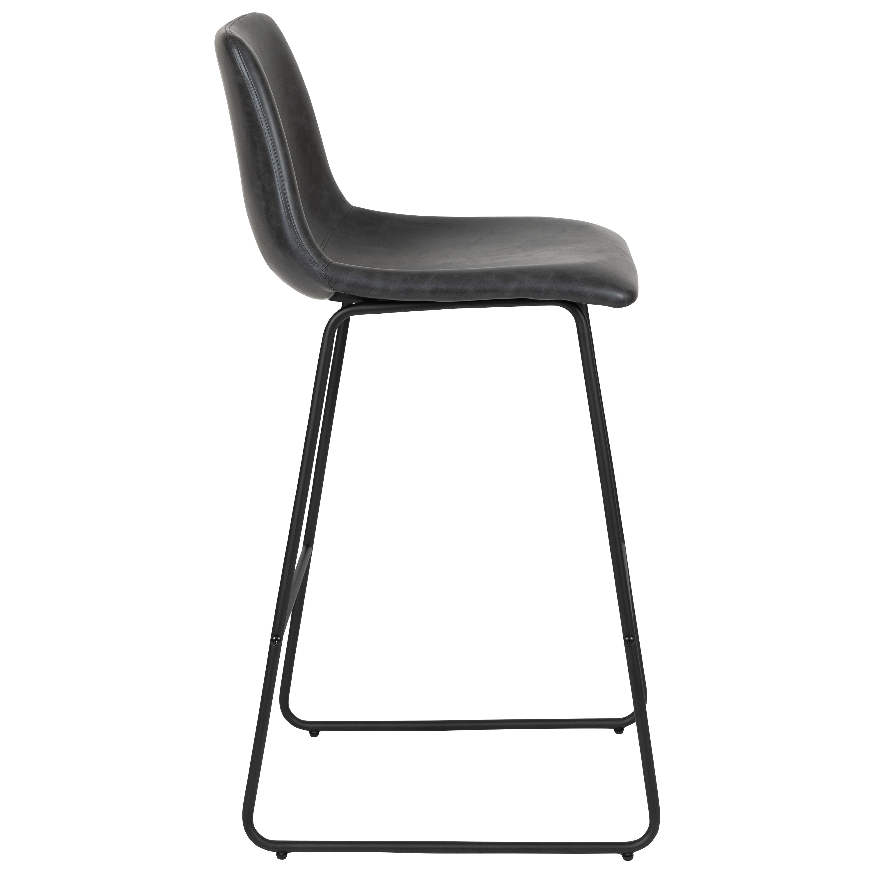 30 Inch LeatherSoft Bar Height Barstools, Set of 2