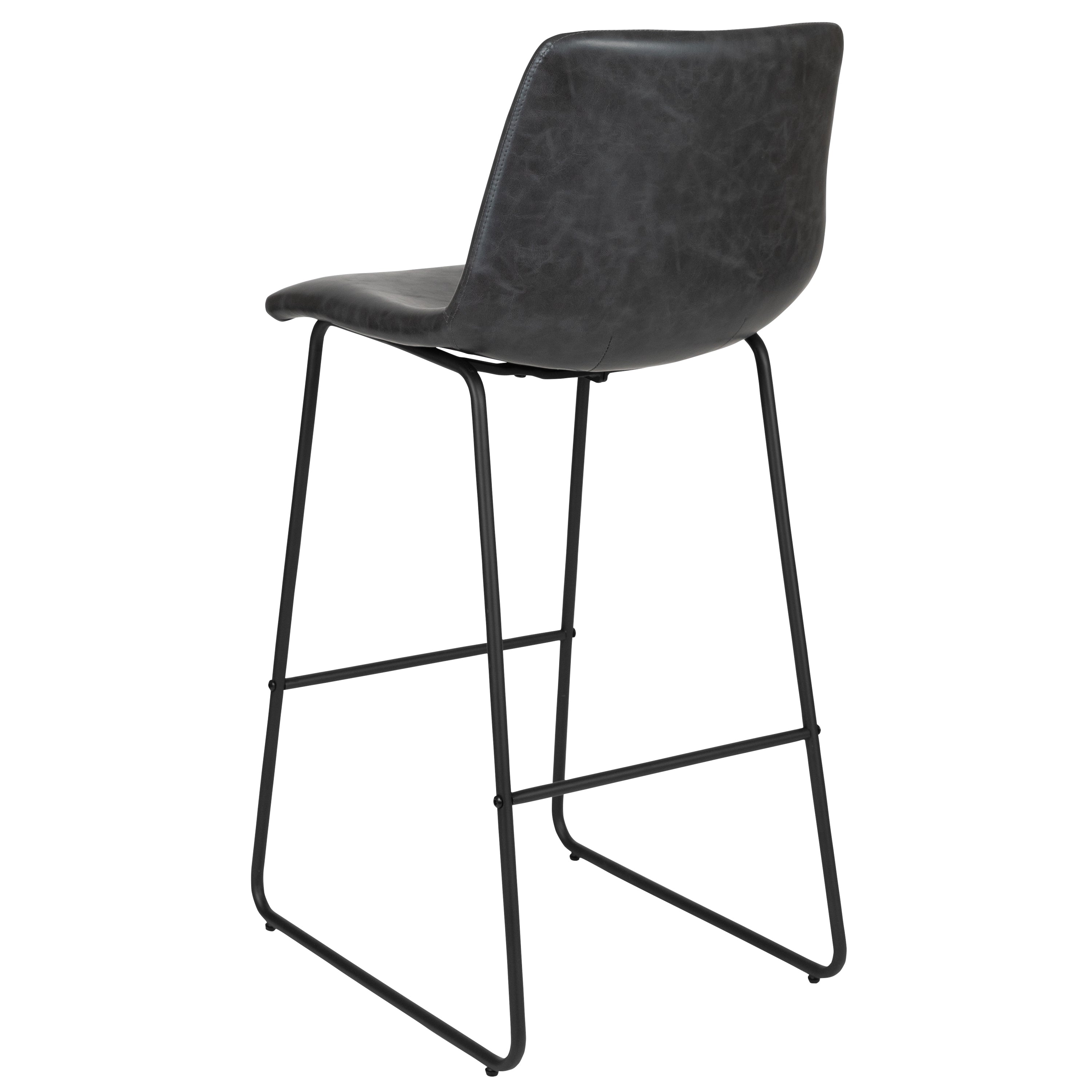 30 Inch LeatherSoft Bar Height Barstools, Set of 2