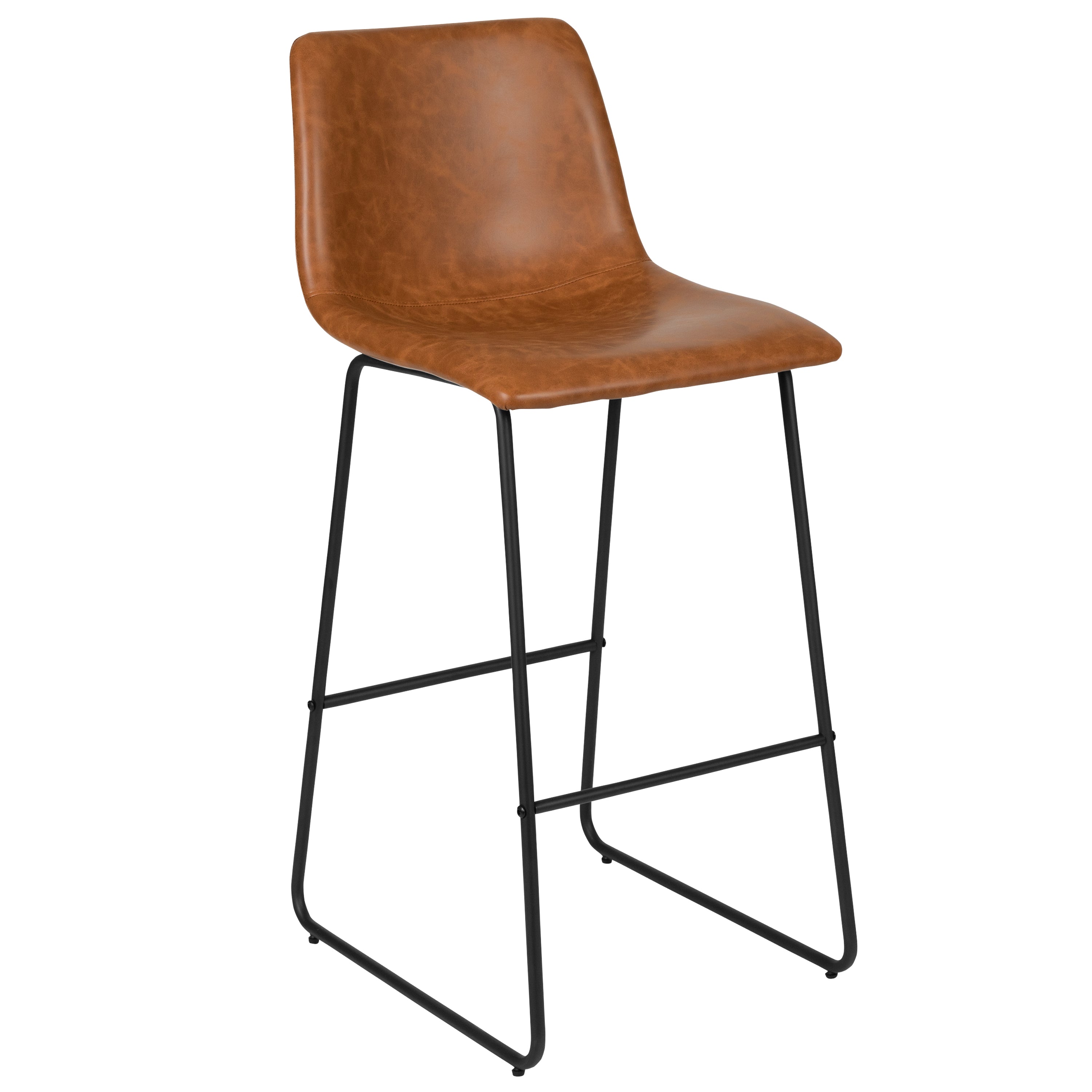 30 Inch LeatherSoft Bar Height Barstools, Set of 2