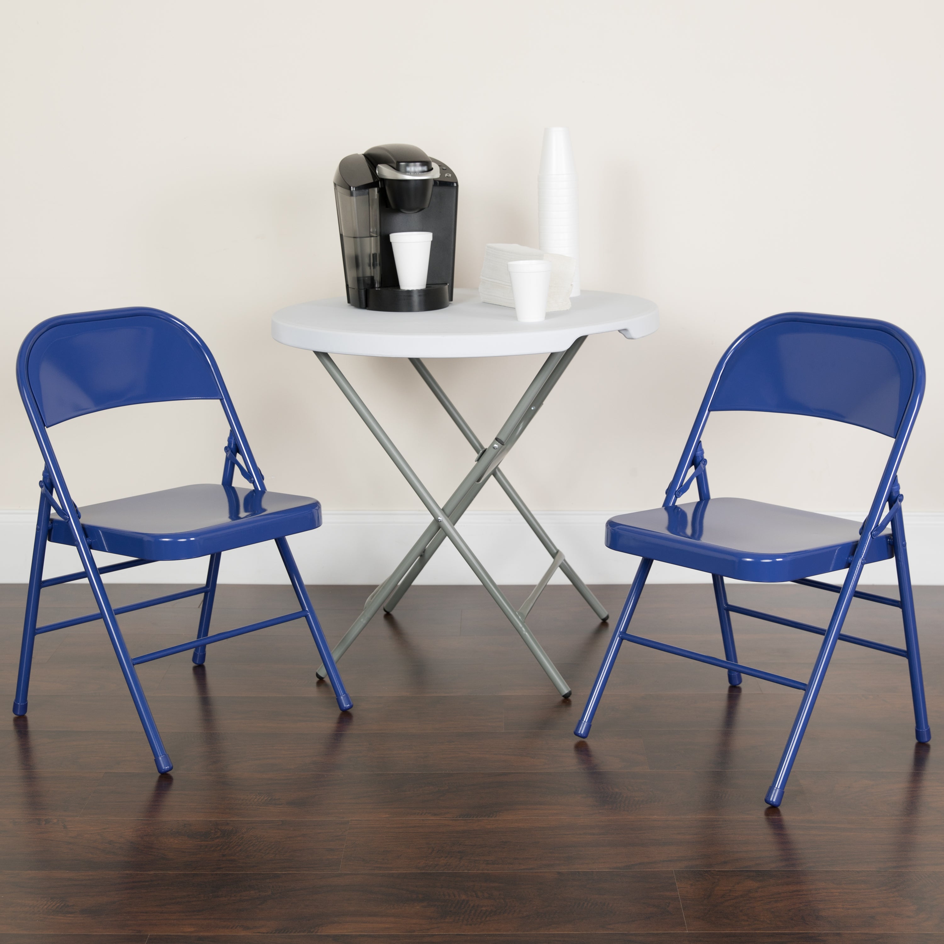 2 Pack HERCULES COLORBURST Series Triple Braced & Double Hinged Metal Folding Chair-Metal Folding Chair-Flash Furniture-Wall2Wall Furnishings