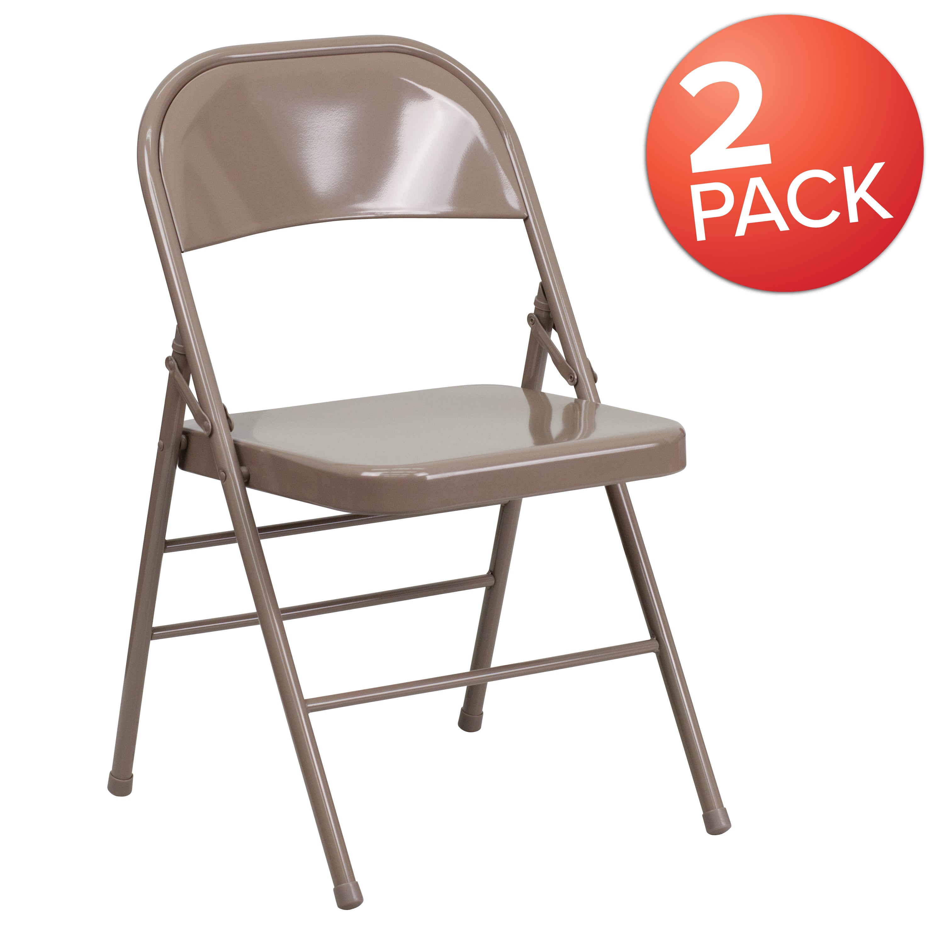 2 Pack HERCULES Series Triple Braced & Double Hinged Metal Folding Chair-Metal Folding Chair-Flash Furniture-Wall2Wall Furnishings