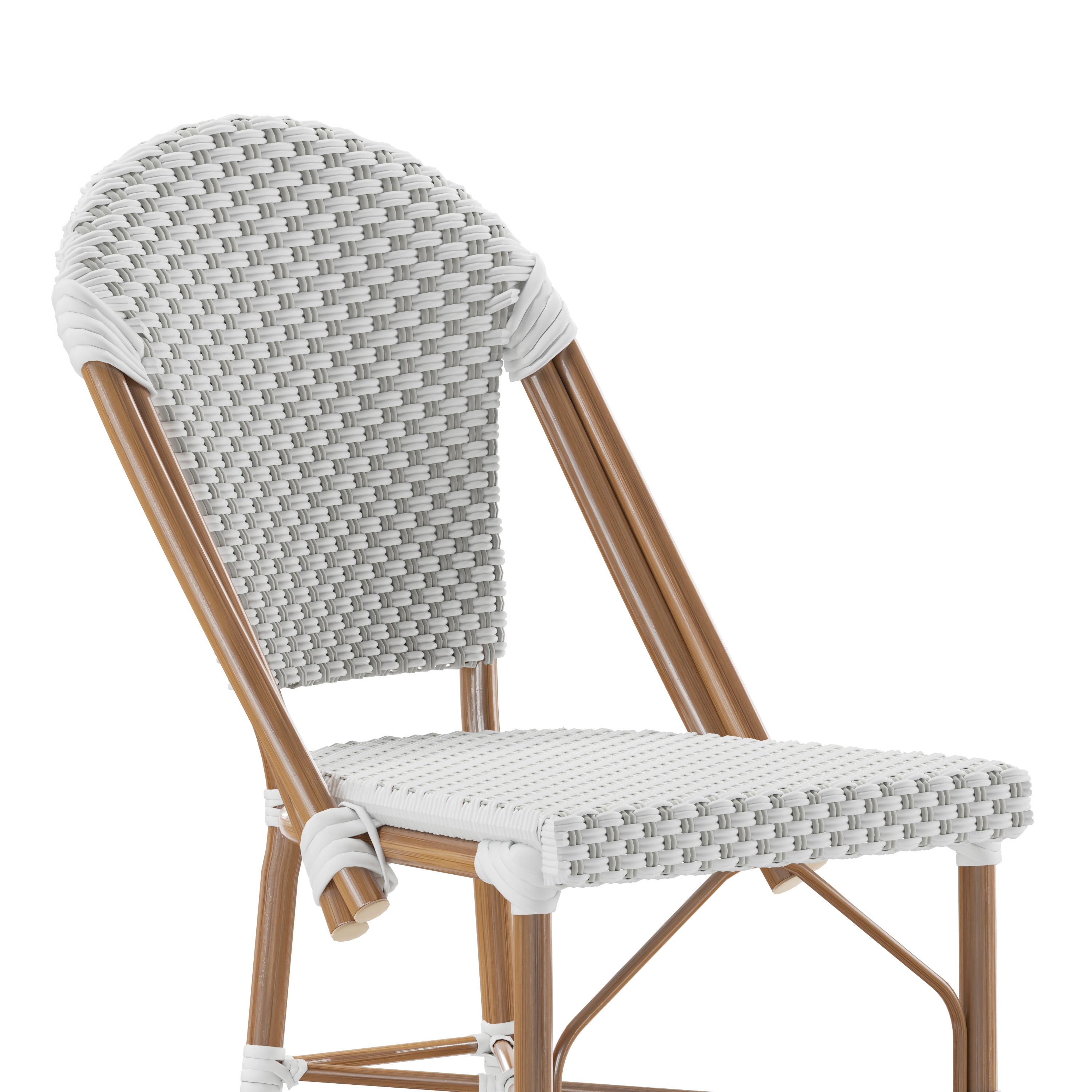 Lourdes Set of 2 Stackable Indoor/Outdoor Bistro 30" High Bar Height Stools