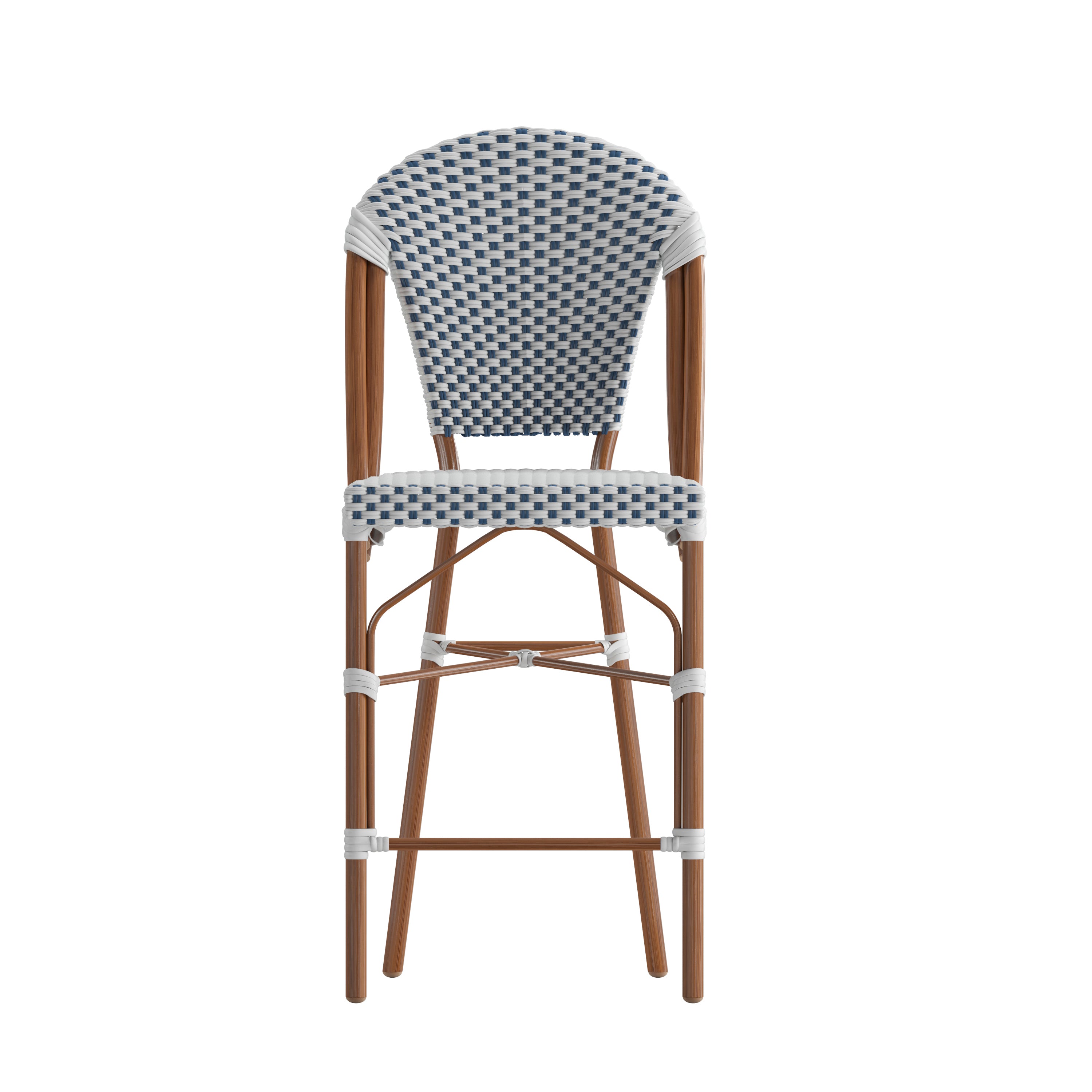 Lourdes Set of 2 Stackable Indoor/Outdoor Bistro 26" High Counter Height Stools
