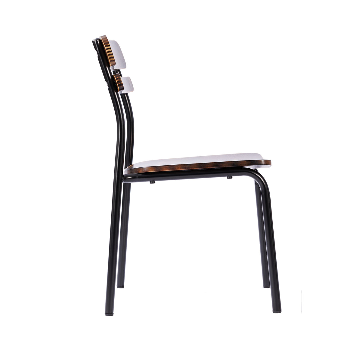 2 Pack Cyprus Commercial Grade Solid Wood Dining Chairs with Metal Frames and Antique Finish