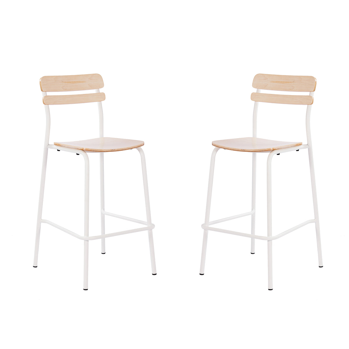 2 Pack Cyprus Commercial Grade Solid Wood Bar Stools with Metal Frames and Antique Finish
