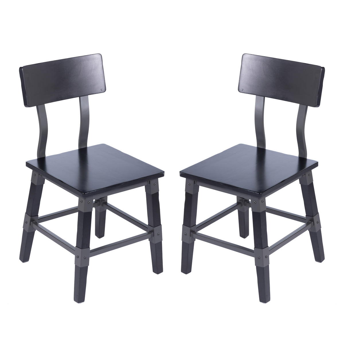 2 Pack Rustic Antique Industrial Wood Dining Chair