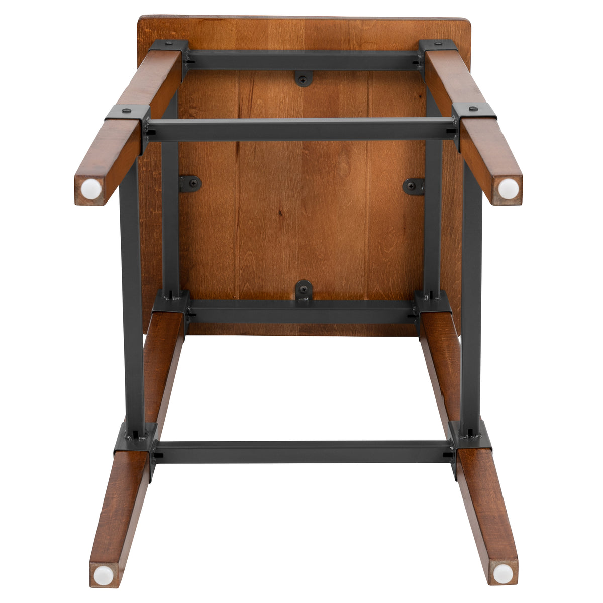 2 Pack Rustic Antique Industrial Wood Dining Backless Barstool
